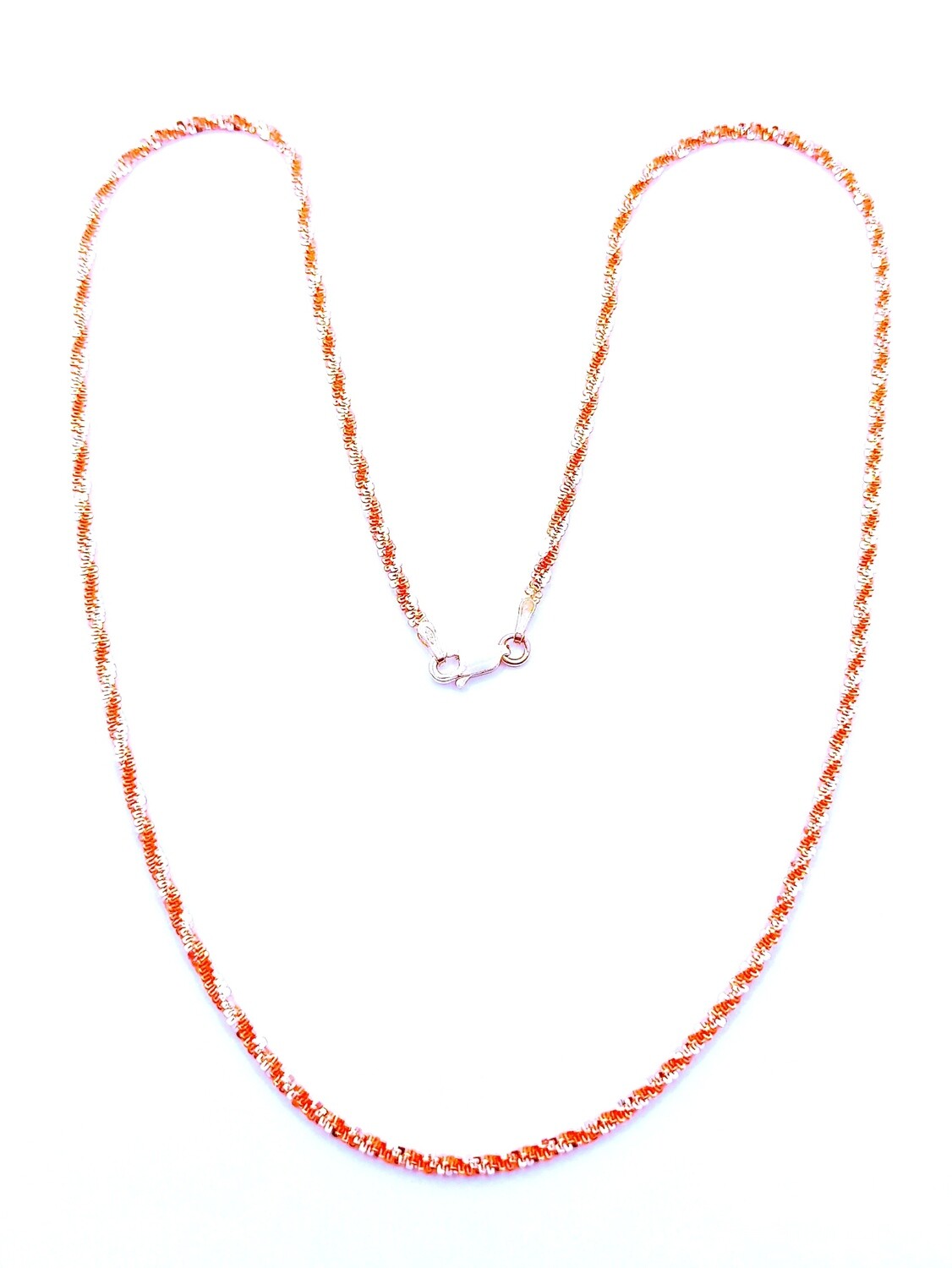 Silver 925 neck chain double color rose &amp; white