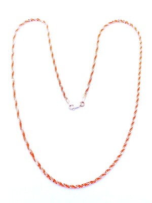 Silver 925 neck chain double color rose &amp; white