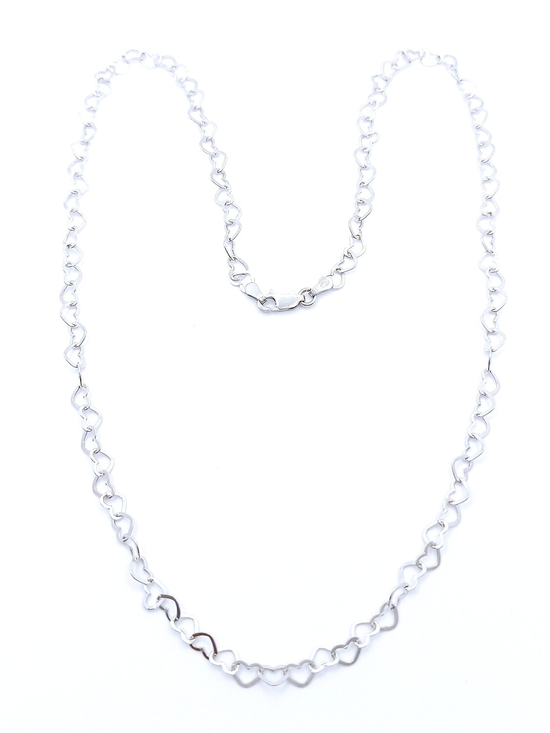 Silver 925 flat heart necklace
