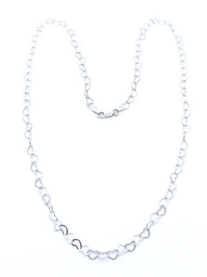 Silver 925 flat heart necklace