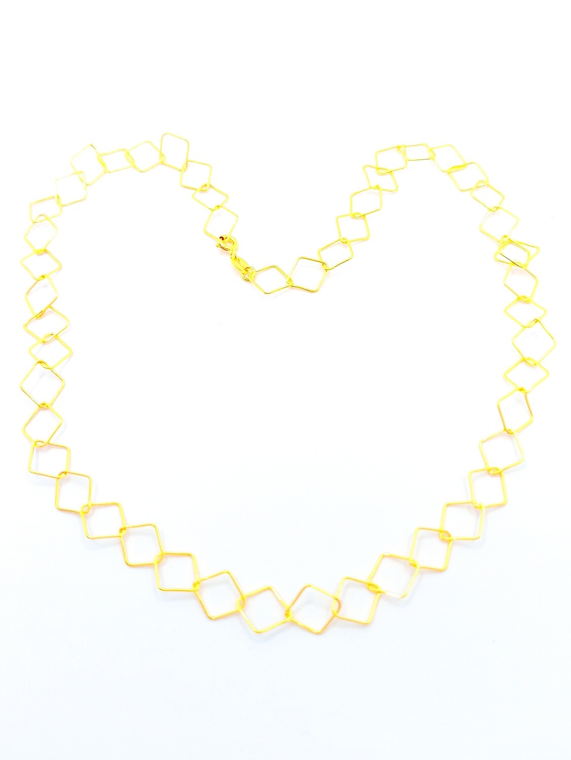 Silver 925 square gold necklace