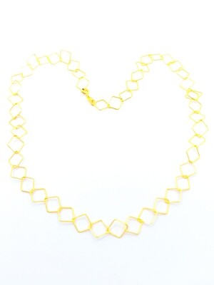 Silver 925 square gold necklace