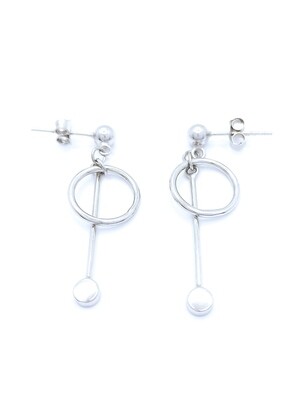 Silver 925 earrings with dangling elements