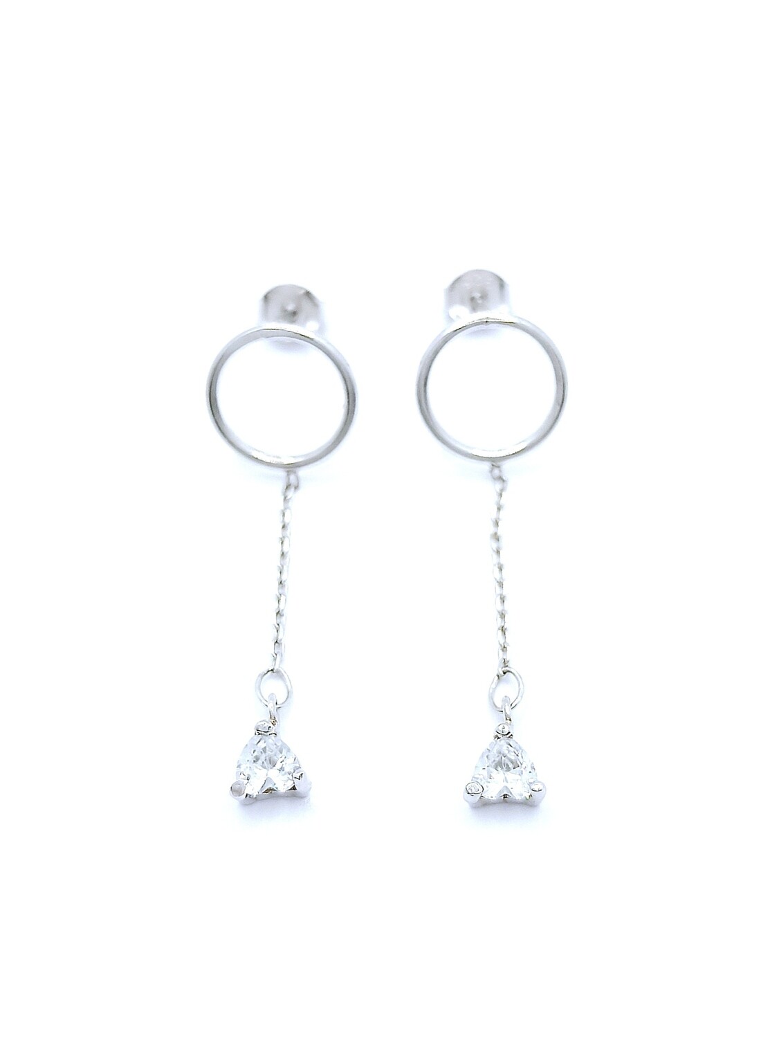 Silver 925 stone stud earrings