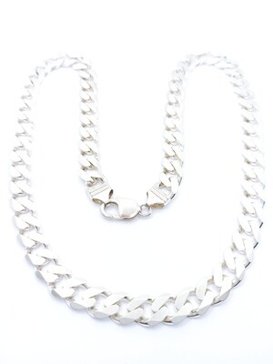 Silver 925 solid wide gourmet necklace