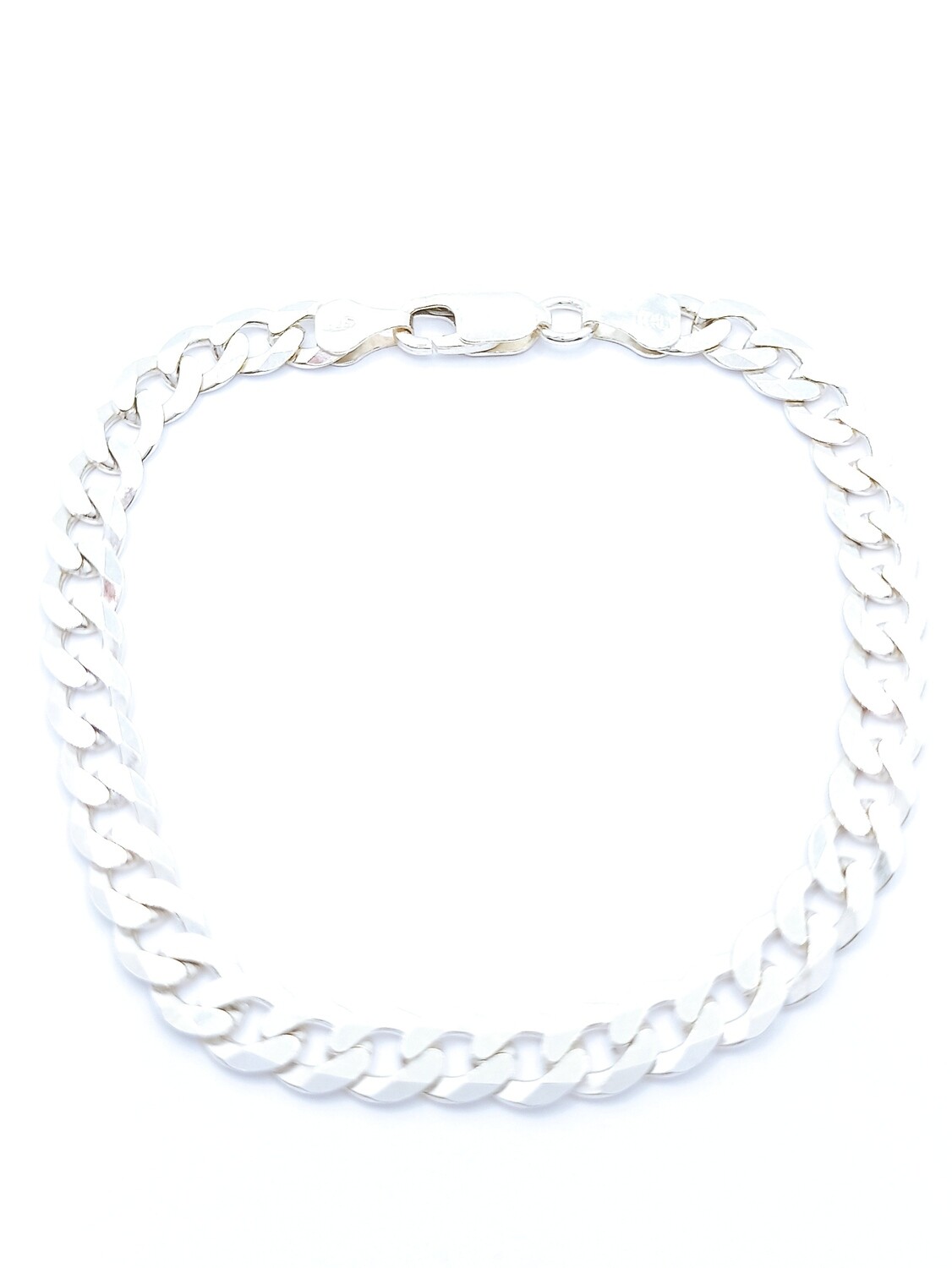 Silver 925 gourmet wide hand bracelet