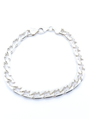 Silver 925 gourmet dentate center bracelet