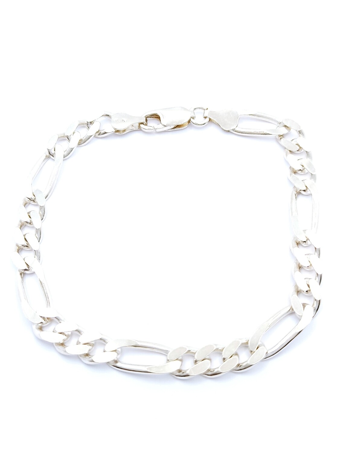 Silver 925 handmade mens figaro bracelet