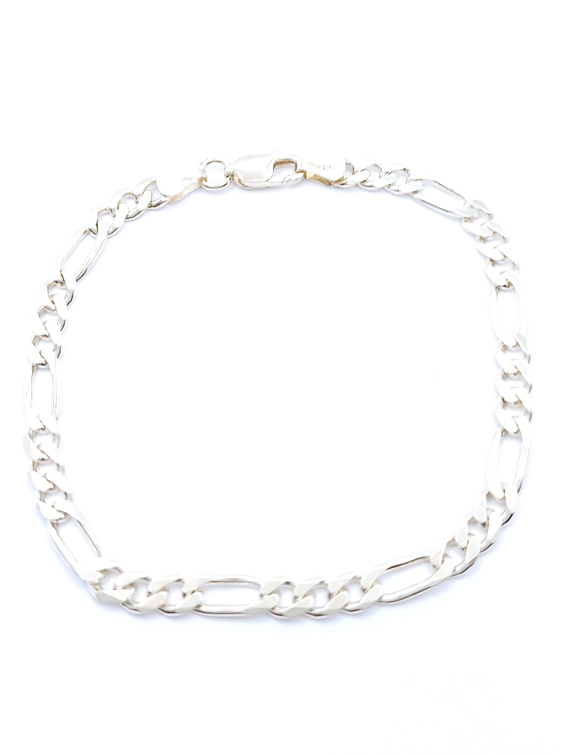 Silver 925 handmade mens figaro bracelet