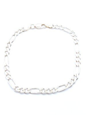 Silver 925 handmade mens figaro bracelet