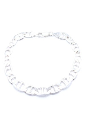Silver 925 handmade Theta mens wide bracelet