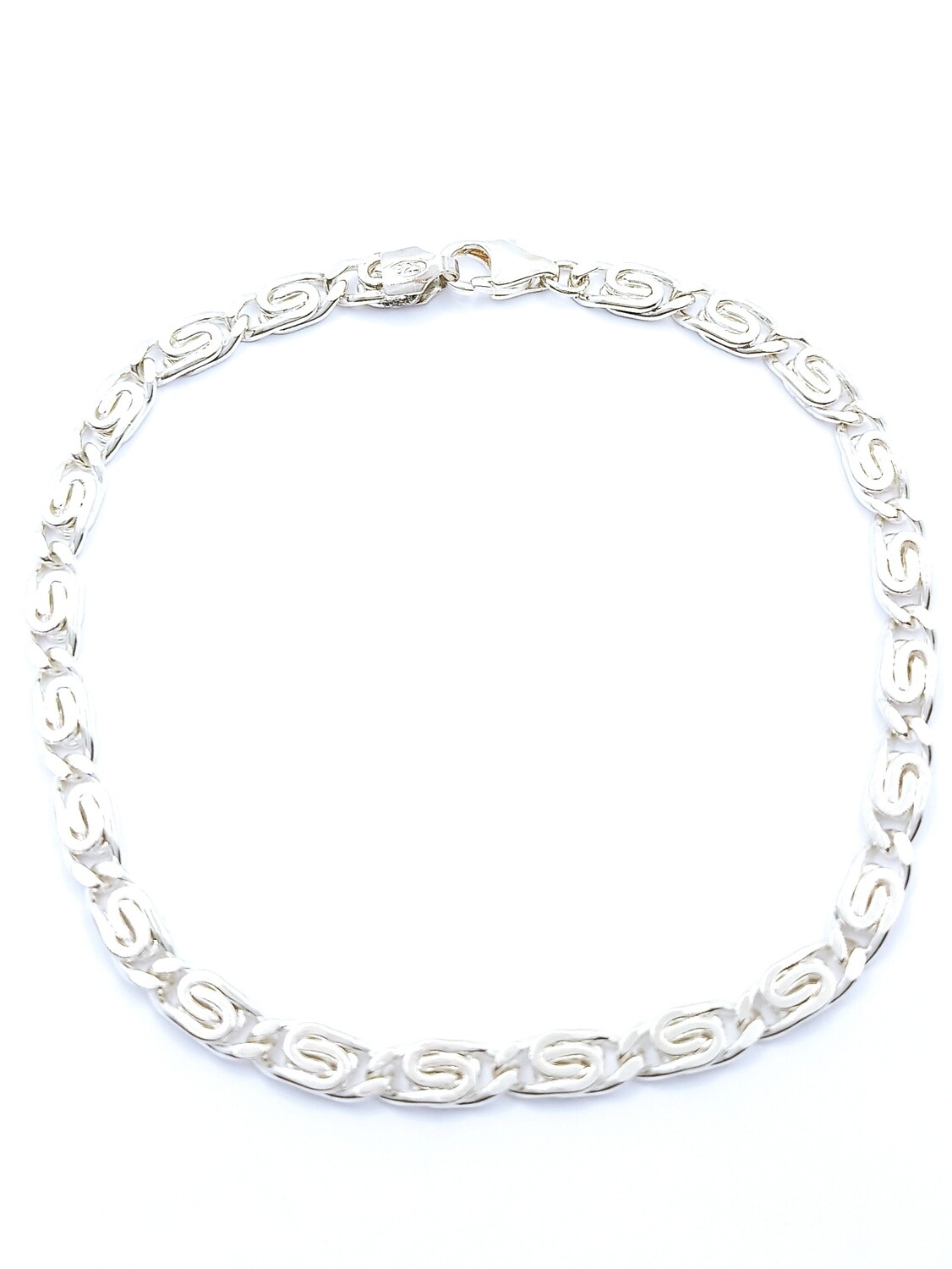 Silver 925 Greek double circle of life hand bracelet
