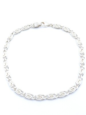 Silver 925 Greek double circle of life hand bracelet