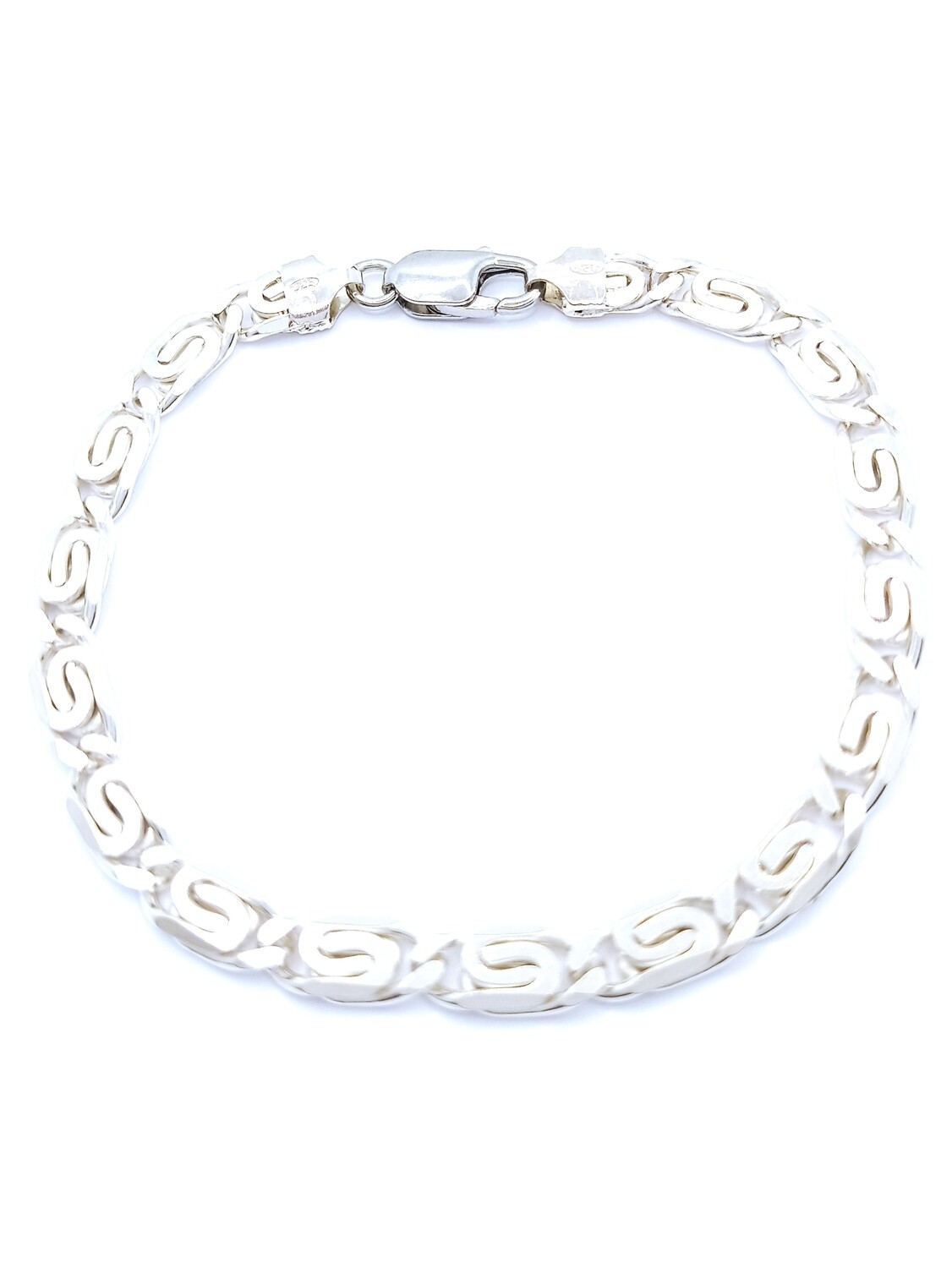 Silver 925 Greek double circle of life hand bracelet