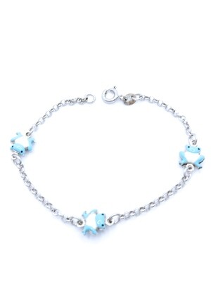 Silver 925 frog hand bracelet