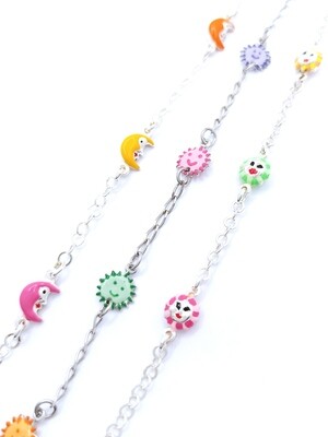 Silver 925 moon or sun children hand bracelet