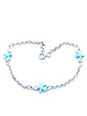 Silver 925 little child man children hand bracelet