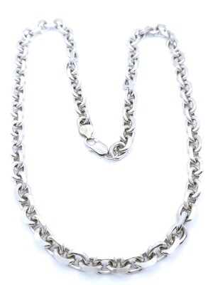 Silver 925 handmade wide cable necklace diamond cut