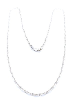 Silver 925 handmade theta anchor necklace