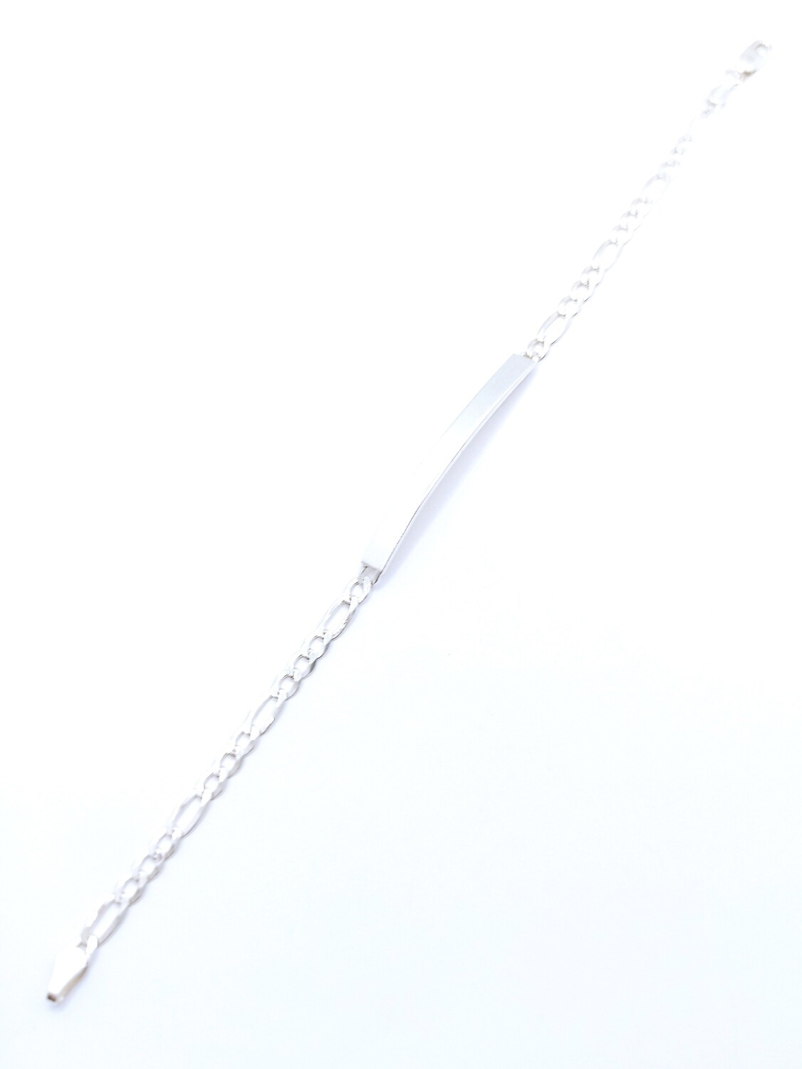 Silver 925 handmade mens id figaro bracelet