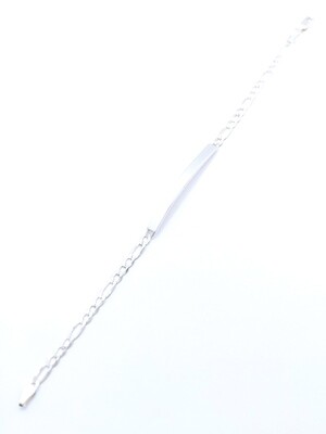 Silver 925 handmade mens id figaro bracelet