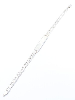 Silver 925 handmade men id theta chain bracelet