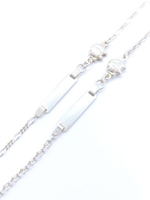 Silver 925 children id elephant hand bracelet