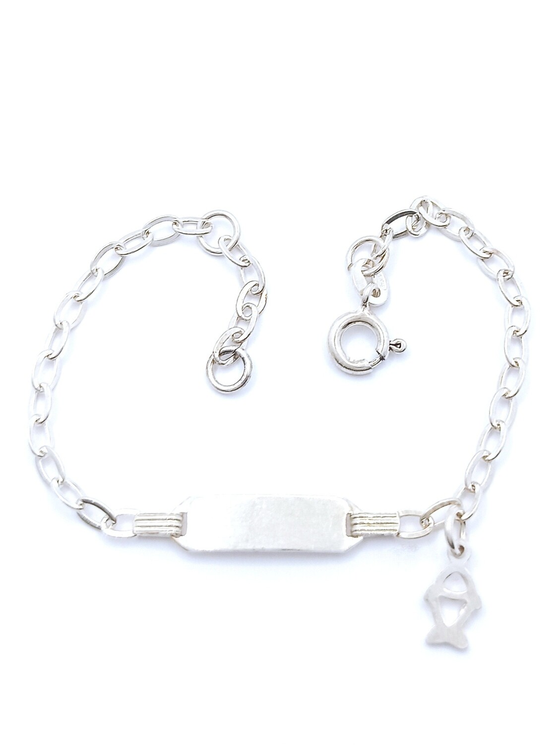 Silver 925 children id fish hand bracelet