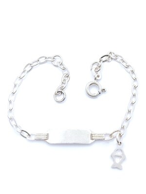 Silver 925 children id fish hand bracelet