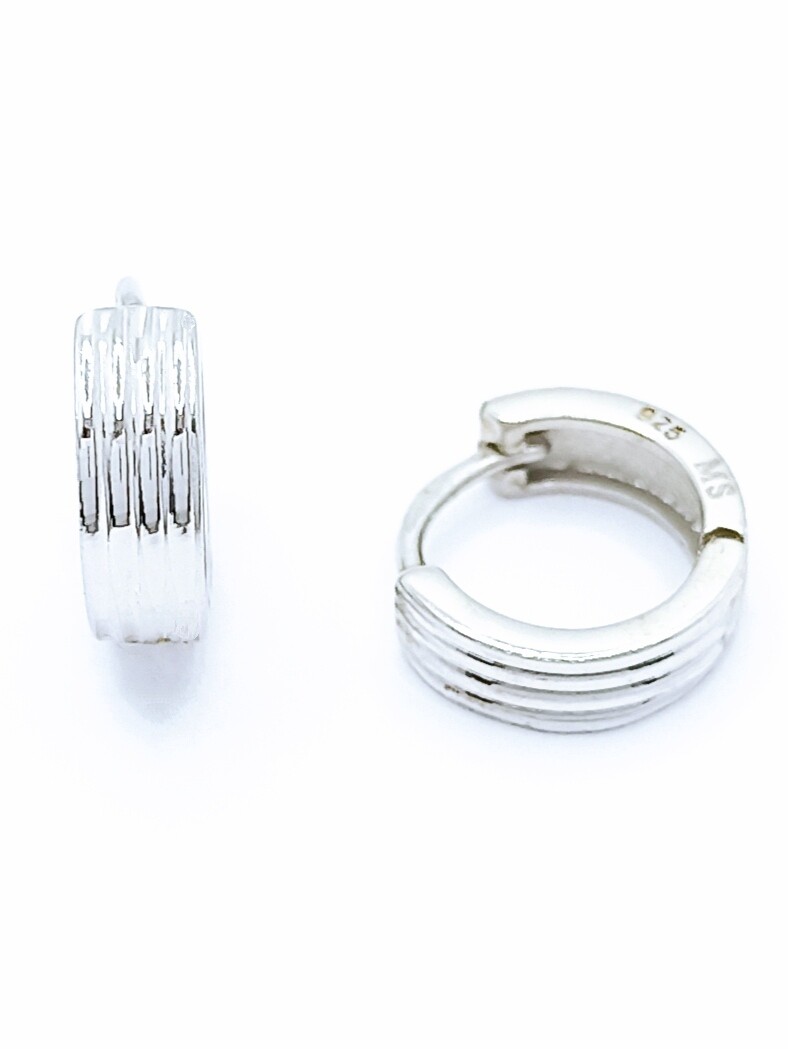 Silver 925 line or circle hoop earrings