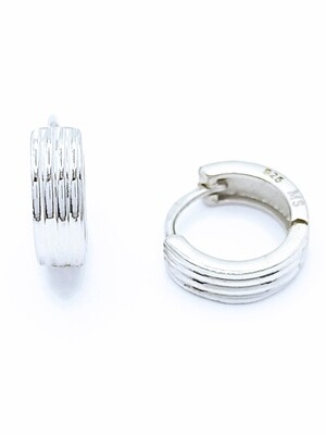 Silver 925 line or circle hoop earrings