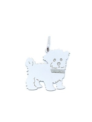 Silver 925 Bolognese dog pendant