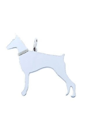 Silver 925 Dobermann dog  pendant