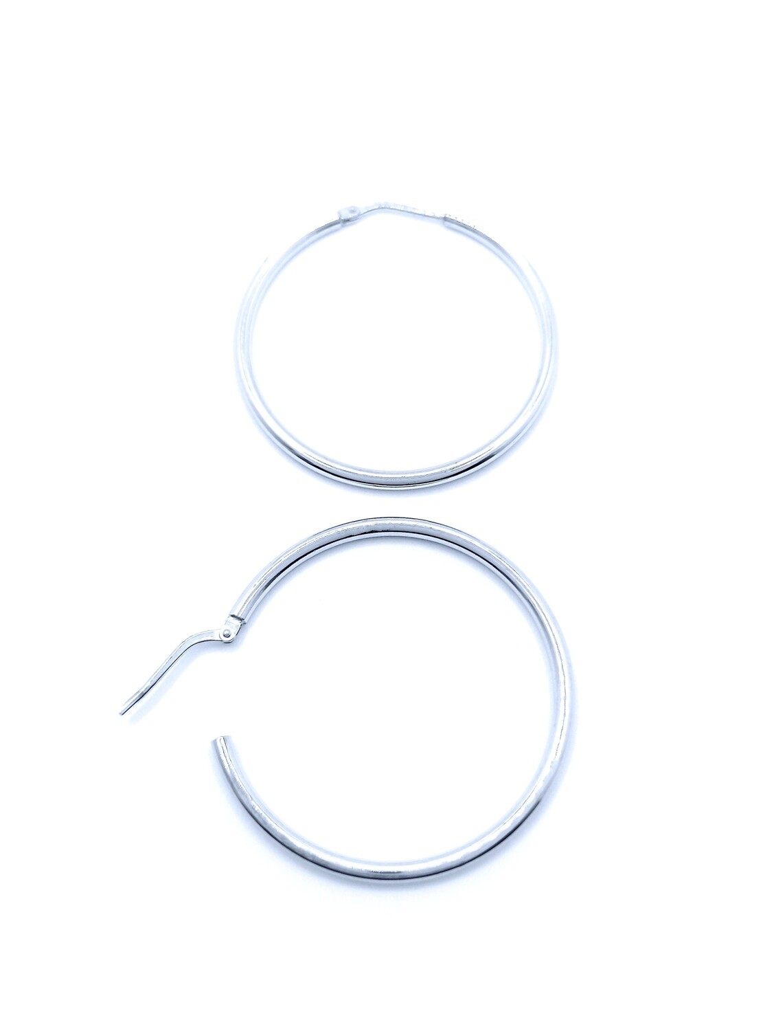 Silver 925 split clasp hoop earrings, SIZE: 1 Hoop size : 3.4cm