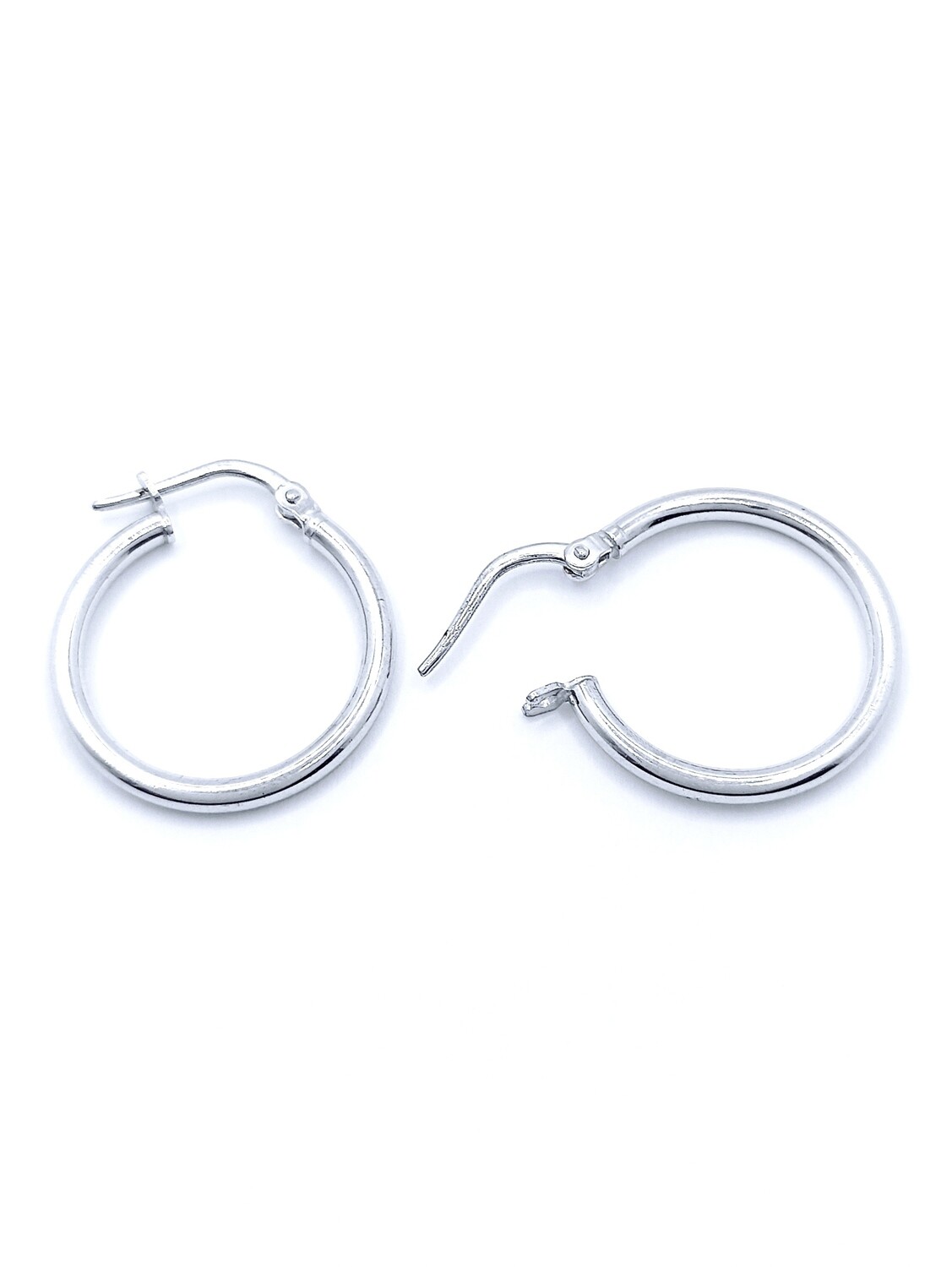Silver 925 split clasp hoop earrings