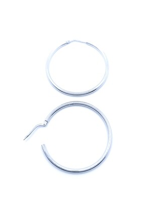 Silver 925 split clasp hoop earrings