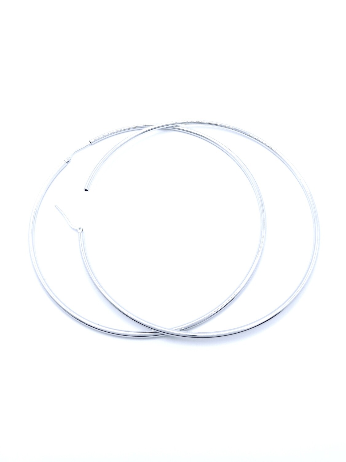 Silver 925 split clasp hoop earrings