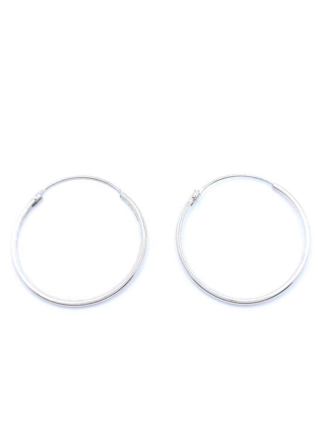 Silver 925 thin hoop earrings