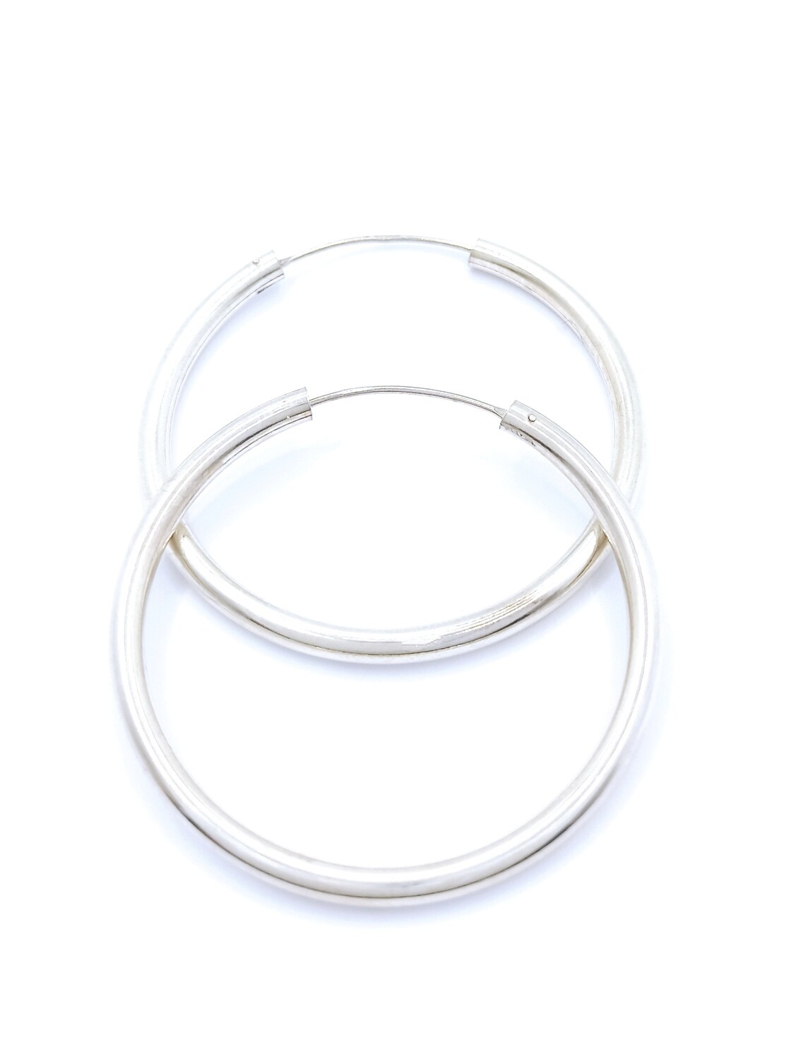 Silver 925 thick classic hoop earrings