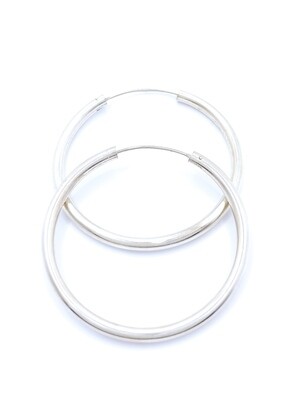 Silver 925 thick classic hoop earrings