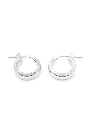 Silver 925 pompe hoop earrings with split clasp