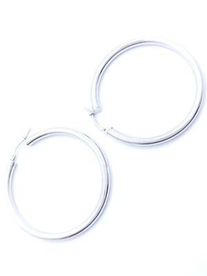 Silver 925 pompe hoop earrings split clasp