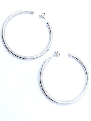 Silver 925 pompe hoop earrings split clasp