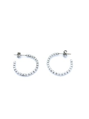 Silver 925 hoop earrings with diamond cut balls