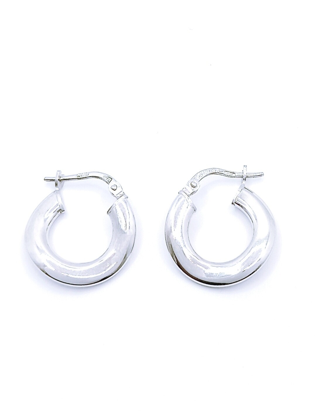 Silver 925 wave hoop earrings