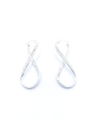 Silver 925 twisted or double maiandros hoop earrings
