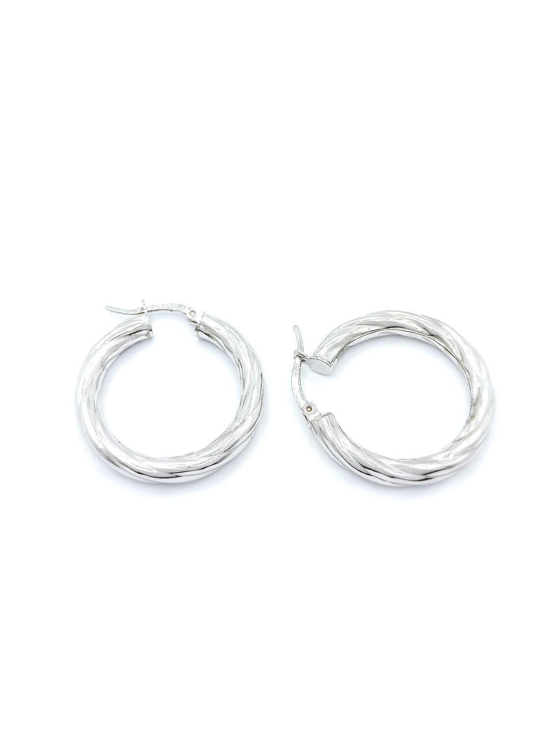 Silver 925  hoop earrings twisted design