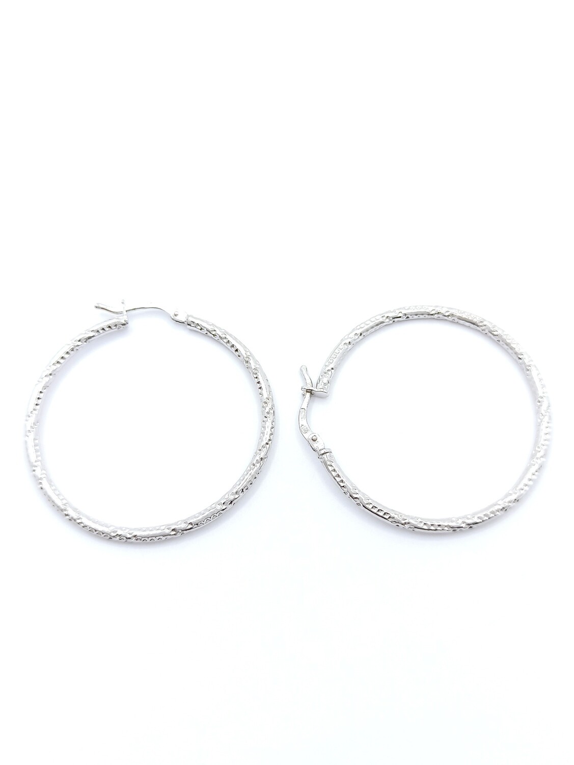 Silver 925 hoop earrings with dot design