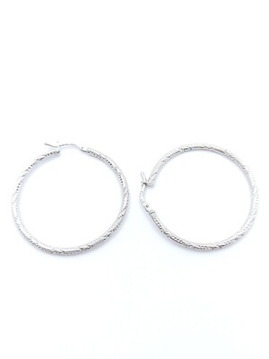 Silver 925 hoop earrings with dot design