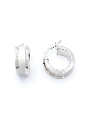 Silver 925 diamond scratch hoop earrings